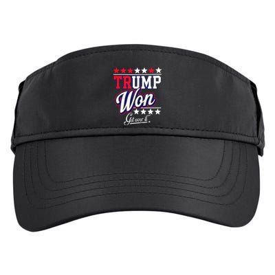Donald Trump Won Get Over It 2024 Trump Won Adult Drive Performance Visor