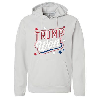 Donald Trump Won 2024 Election Republican Performance Fleece Hoodie