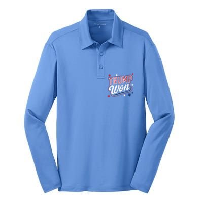 Donald Trump Won 2024 Election Republican Silk Touch Performance Long Sleeve Polo