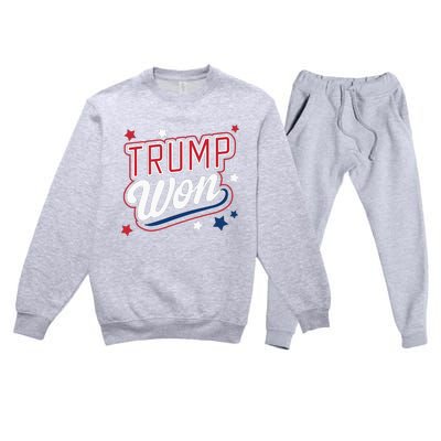 Donald Trump Won 2024 Election Republican Premium Crewneck Sweatsuit Set