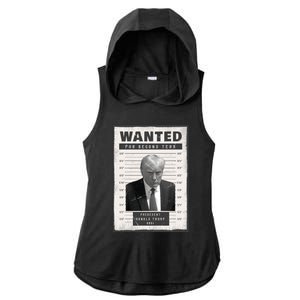 Donald Trump Wanted For President 2024 President Trump Mugshot Ladies PosiCharge Tri-Blend Wicking Draft Hoodie Tank