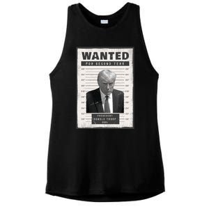 Donald Trump Wanted For President 2024 President Trump Mugshot Ladies PosiCharge Tri-Blend Wicking Tank