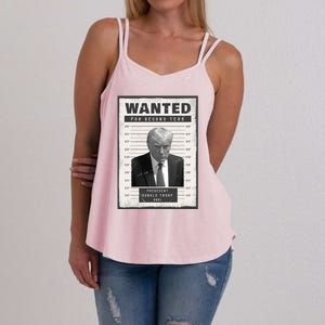 Donald Trump Wanted For President 2024 President Trump Mugshot Women's Strappy Tank