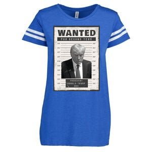 Donald Trump Wanted For President 2024 President Trump Mugshot Enza Ladies Jersey Football T-Shirt