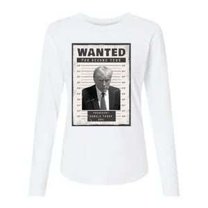 Donald Trump Wanted For President 2024 President Trump Mugshot Womens Cotton Relaxed Long Sleeve T-Shirt