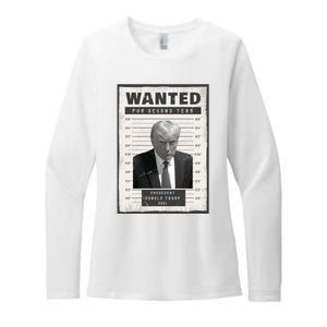 Donald Trump Wanted For President 2024 President Trump Mugshot Womens CVC Long Sleeve Shirt