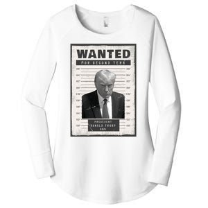 Donald Trump Wanted For President 2024 President Trump Mugshot Women's Perfect Tri Tunic Long Sleeve Shirt