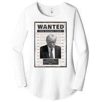 Donald Trump Wanted For President 2024 President Trump Mugshot Women's Perfect Tri Tunic Long Sleeve Shirt