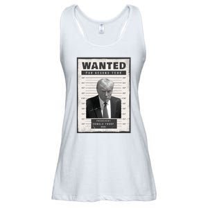 Donald Trump Wanted For President 2024 President Trump Mugshot Ladies Essential Flowy Tank