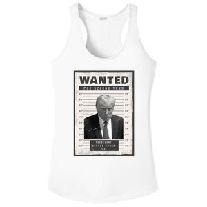 Donald Trump Wanted For President 2024 President Trump Mugshot Ladies PosiCharge Competitor Racerback Tank