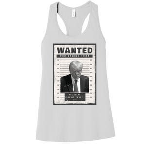 Donald Trump Wanted For President 2024 President Trump Mugshot Women's Racerback Tank