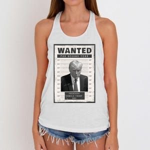 Donald Trump Wanted For President 2024 President Trump Mugshot Women's Knotted Racerback Tank