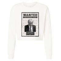 Donald Trump Wanted For President 2024 President Trump Mugshot Cropped Pullover Crew