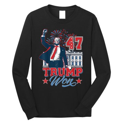 Donald Trump Wins Us Presidency Trump Won 2024 Presidential Election Long Sleeve Shirt