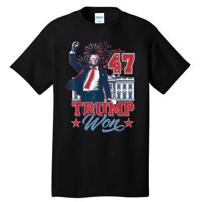 Donald Trump Wins Us Presidency Trump Won 2024 Presidential Election Tall T-Shirt