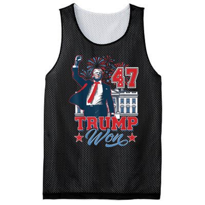 Donald Trump Wins Us Presidency Trump Won 2024 Presidential Election Mesh Reversible Basketball Jersey Tank