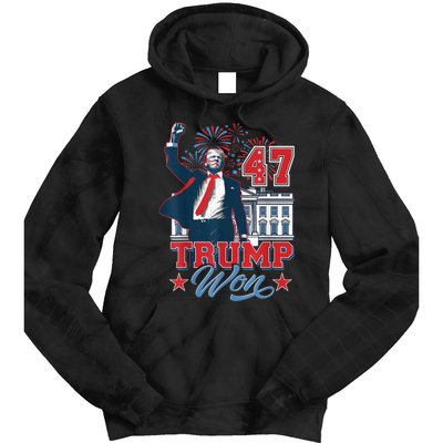 Donald Trump Wins Us Presidency Trump Won 2024 Presidential Election Tie Dye Hoodie