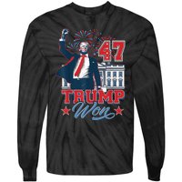 Donald Trump Wins Us Presidency Trump Won 2024 Presidential Election Tie-Dye Long Sleeve Shirt