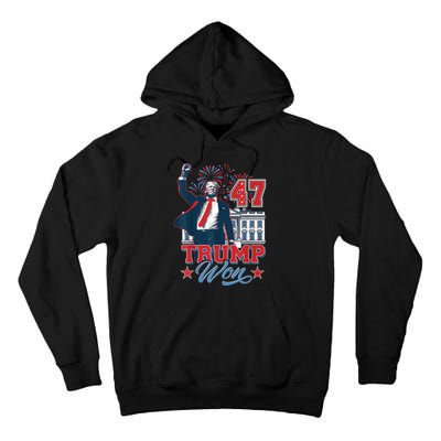 Donald Trump Wins Us Presidency Trump Won 2024 Presidential Election Tall Hoodie