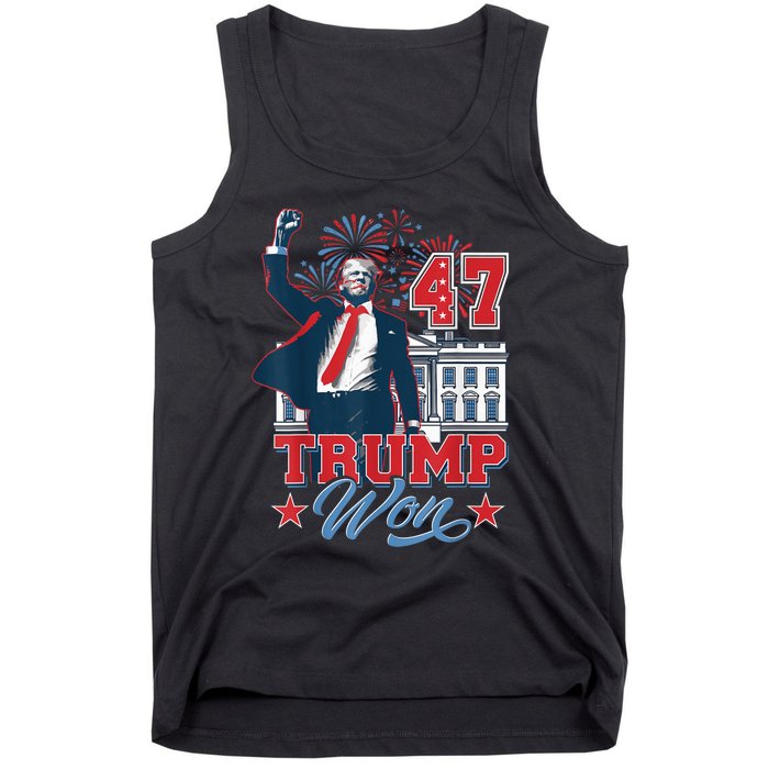 Donald Trump Wins Us Presidency Trump Won 2024 Presidential Election Tank Top