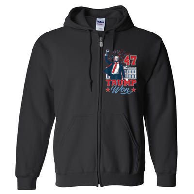 Donald Trump Wins Us Presidency Trump Won 2024 Presidential Election Full Zip Hoodie