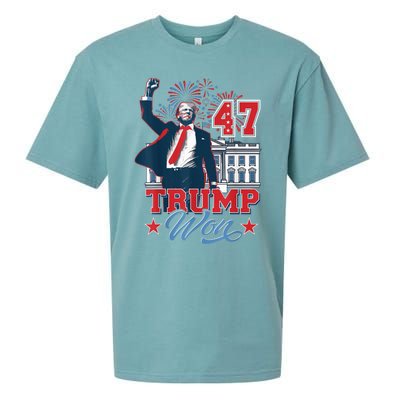 Donald Trump Wins Us Presidency Trump Won 2024 Presidential Election Sueded Cloud Jersey T-Shirt