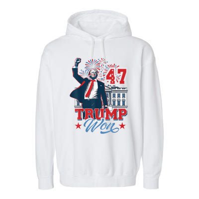 Donald Trump Wins Us Presidency Trump Won 2024 Presidential Election Garment-Dyed Fleece Hoodie