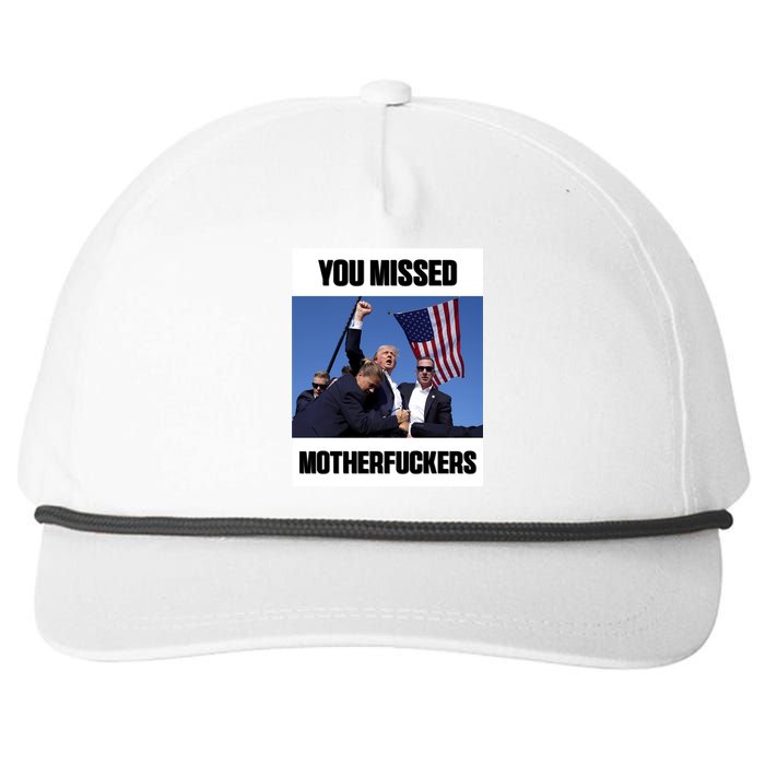 Donald Trump You Missed Motherfuckers Snapback Five-Panel Rope Hat