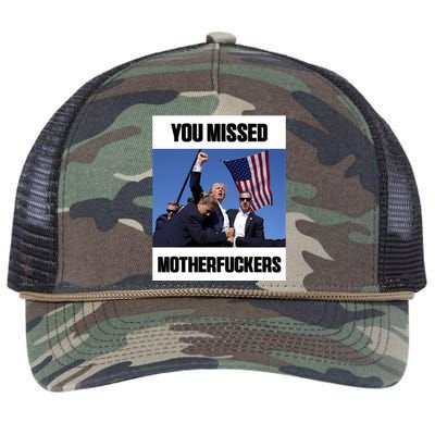 Donald Trump You Missed Motherfuckers Retro Rope Trucker Hat Cap