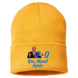 Donald Trump You Missed Again Second Assassination Attempt Sustainable Knit Beanie