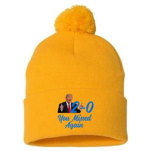 Donald Trump You Missed Again Second Assassination Attempt Pom Pom 12in Knit Beanie