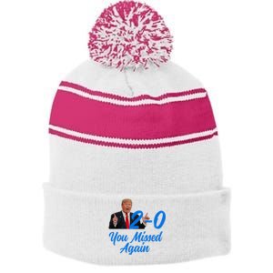 Donald Trump You Missed Again Second Assassination Attempt Stripe Pom Pom Beanie