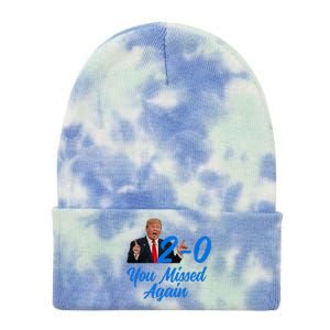 Donald Trump You Missed Again Second Assassination Attempt Tie Dye 12in Knit Beanie