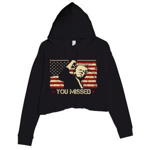 Donald Trump You Missed Funny Trump Usa 2024 Crop Fleece Hoodie