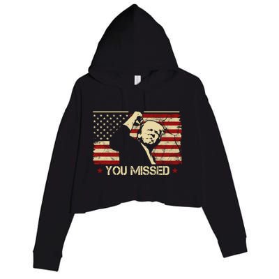 Donald Trump You Missed Funny Trump Usa 2024 Crop Fleece Hoodie