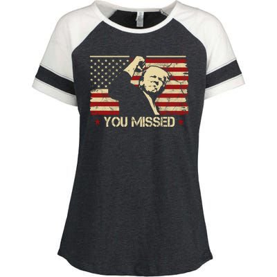 Donald Trump You Missed Funny Trump Usa 2024 Enza Ladies Jersey Colorblock Tee