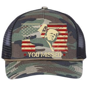 Donald Trump You Missed Funny Trump Usa 2024 Retro Rope Trucker Hat Cap