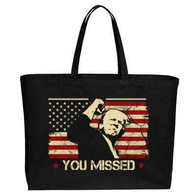 Donald Trump You Missed Funny Trump Usa 2024 Cotton Canvas Jumbo Tote