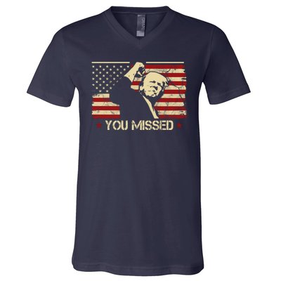 Donald Trump You Missed Funny Trump Usa 2024 V-Neck T-Shirt