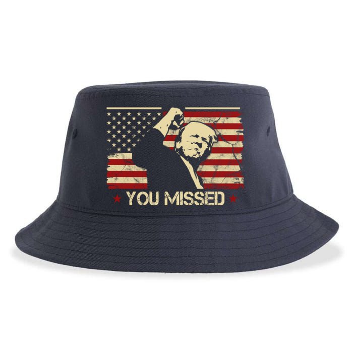 Donald Trump You Missed Funny Trump Usa 2024 Sustainable Bucket Hat