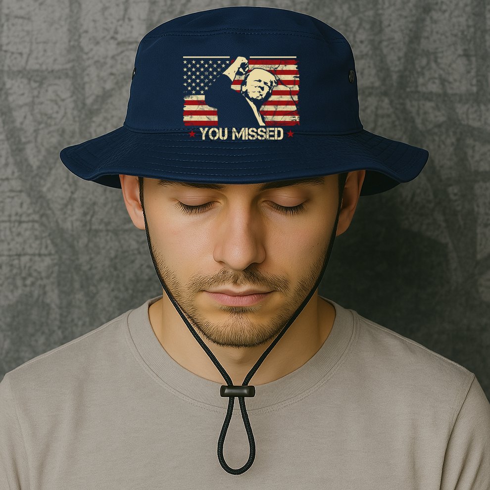 Donald Trump You Missed Funny Trump Usa 2024 Bucket Hat