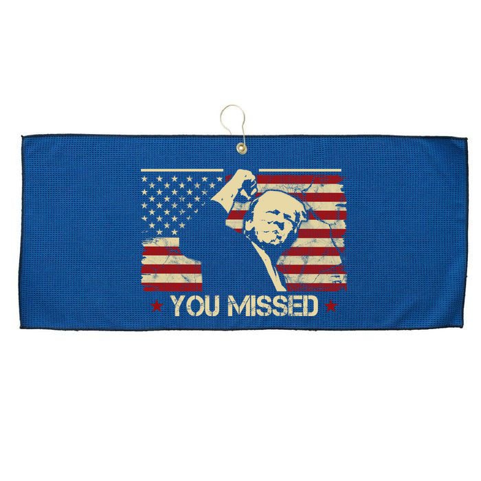 Donald Trump You Missed Funny Trump Usa 2024 Large Microfiber Waffle Golf Towel