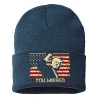 Donald Trump You Missed Funny Trump Usa 2024 Sustainable Knit Beanie