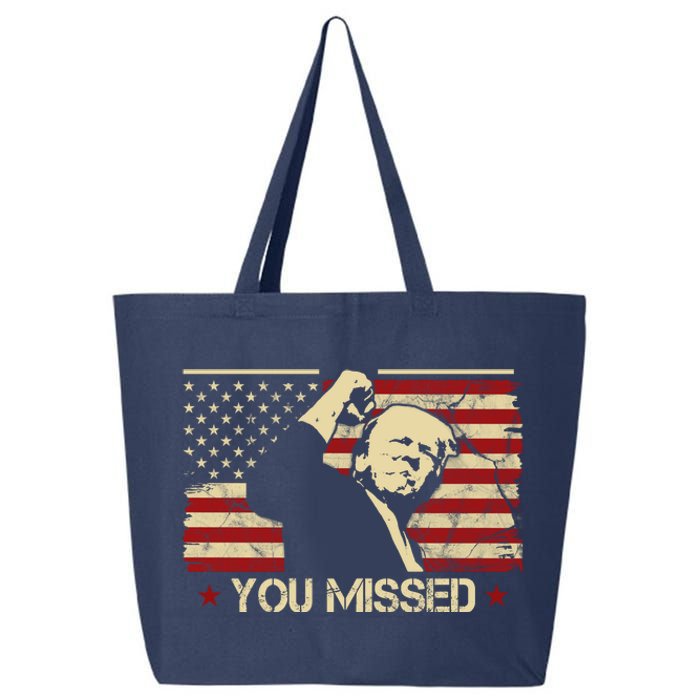 Donald Trump You Missed Funny Trump Usa 2024 25L Jumbo Tote