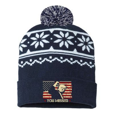 Donald Trump You Missed Funny Trump Usa 2024 USA-Made Snowflake Beanie