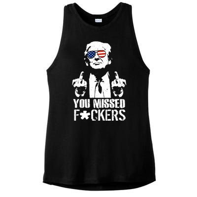 Donald Trump You Missed Fight Fight Fight Ladies PosiCharge Tri-Blend Wicking Tank