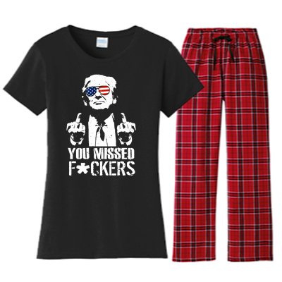 Donald Trump You Missed Fight Fight Fight Women's Flannel Pajama Set