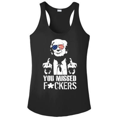 Donald Trump You Missed Fight Fight Fight Ladies PosiCharge Competitor Racerback Tank