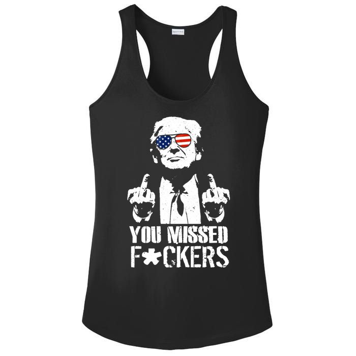 Donald Trump You Missed Fight Fight Fight Ladies PosiCharge Competitor Racerback Tank