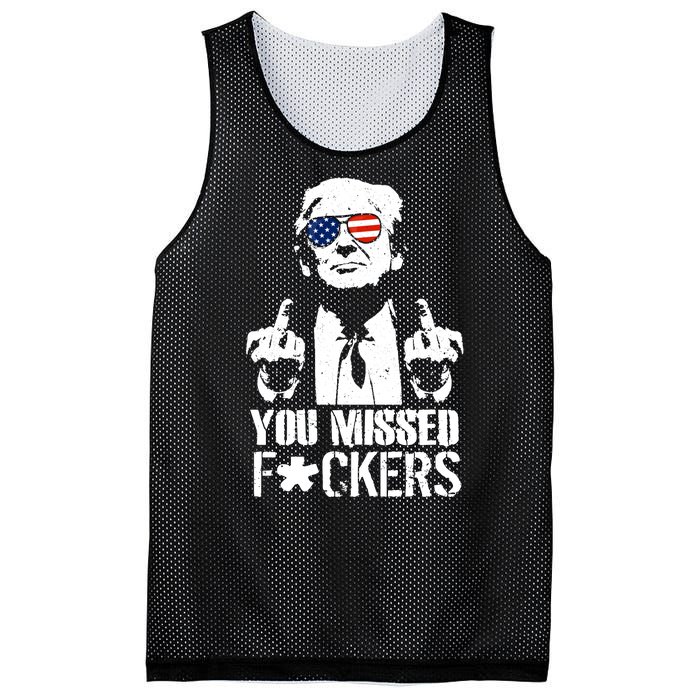 Donald Trump You Missed Fight Fight Fight Mesh Reversible Basketball Jersey Tank